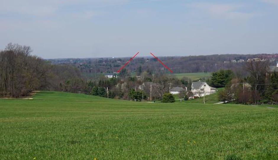 photo of crebilly farm showing where hessian troops advanced