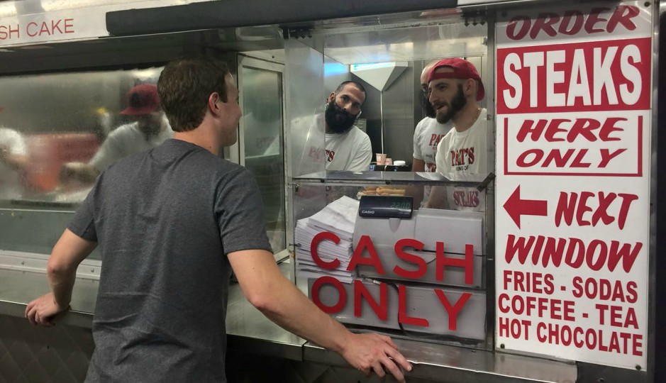 mark zuckerberg, pat's, pats, cheesesteaks