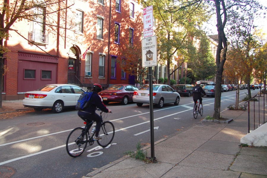 spruce street, bike lane