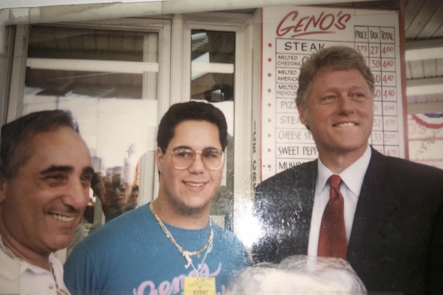 cheesesteak history genos steaks bill clinton