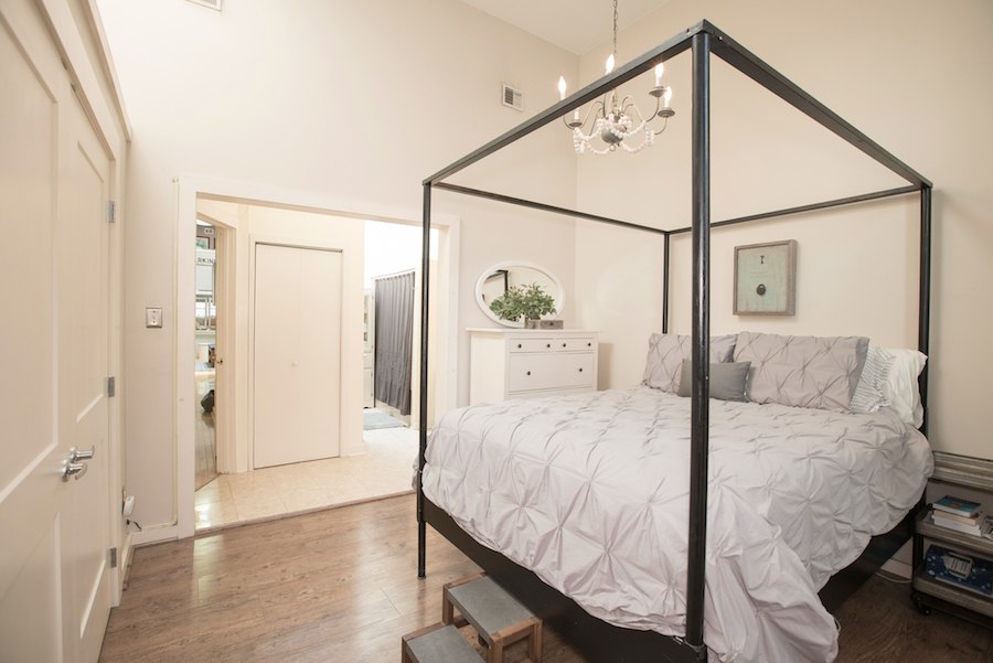 condo for sale northern liberties industrial loft master bedroom