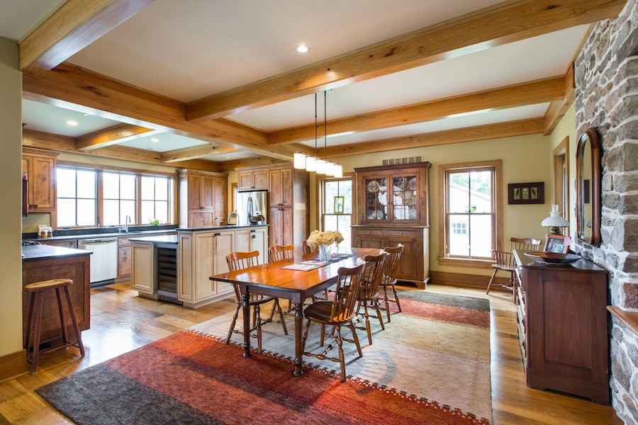 house for sale new hope expanded farmhouse barn dining and kitchen