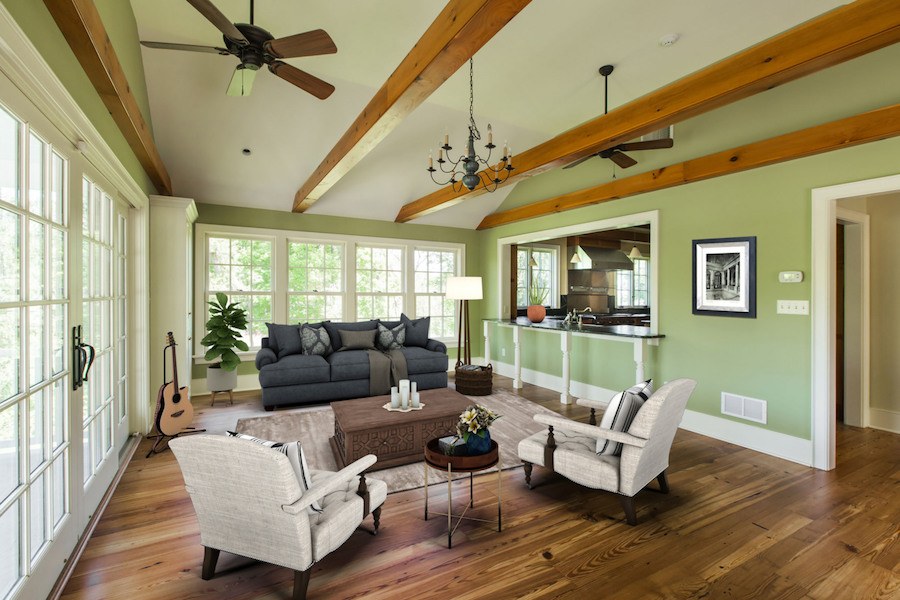 house for sale new hope expanded farmhouse family room