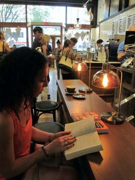 shakespeare & co. customer reading