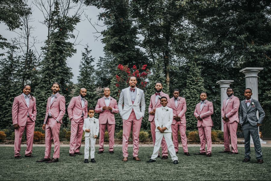 pink groomsmen suits