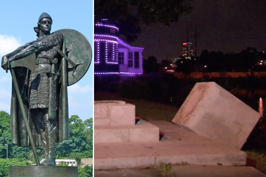 viking statue thorfinn karlsefni boathouse row schuylkill river