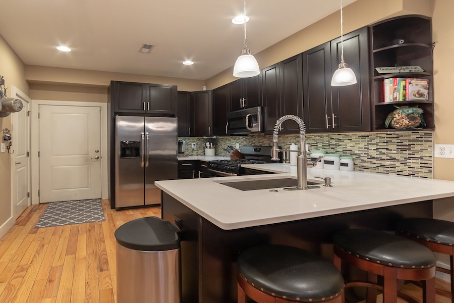 condo for sale fishtown tri-level kitchen