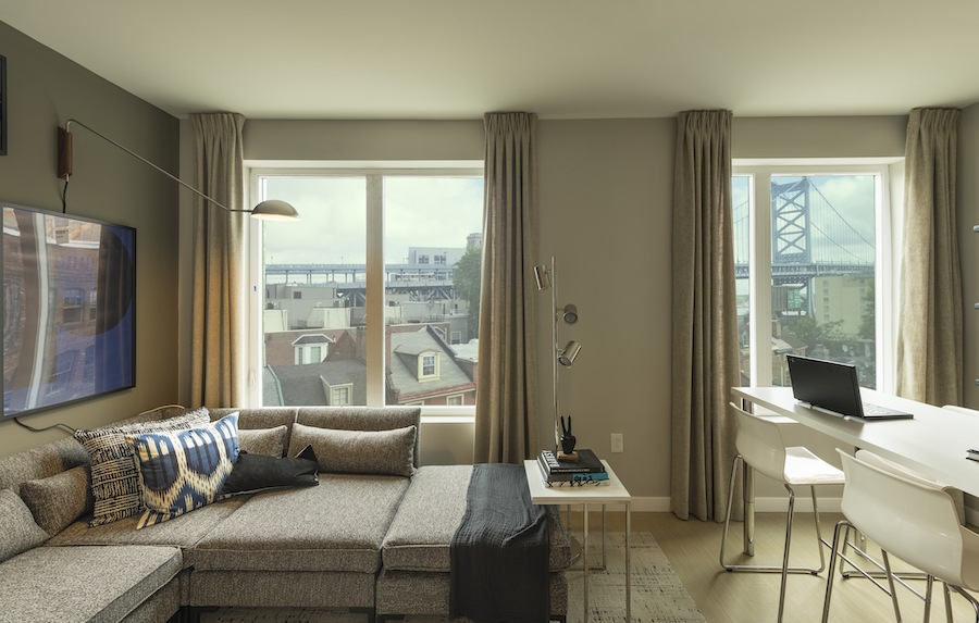 the national tour model one bedroom living area