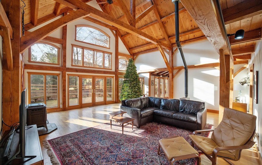 house for sale chalfont log house great room