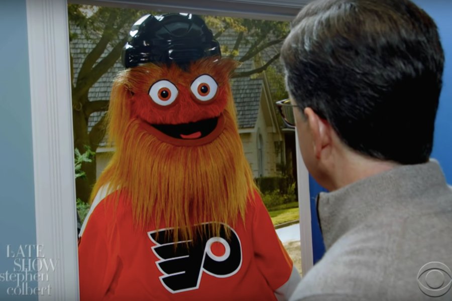 colbert super bowl party gritty