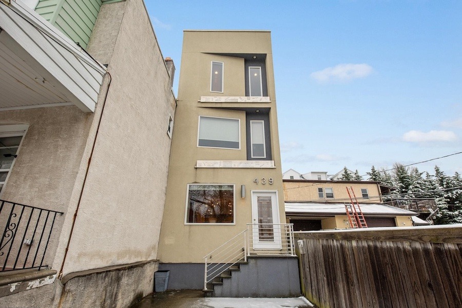 house for sale roxborough modern rowhouse exterior front