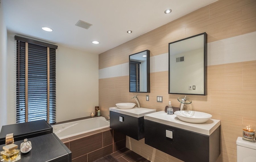 house for sale roxborough modern rowhouse master bathroom