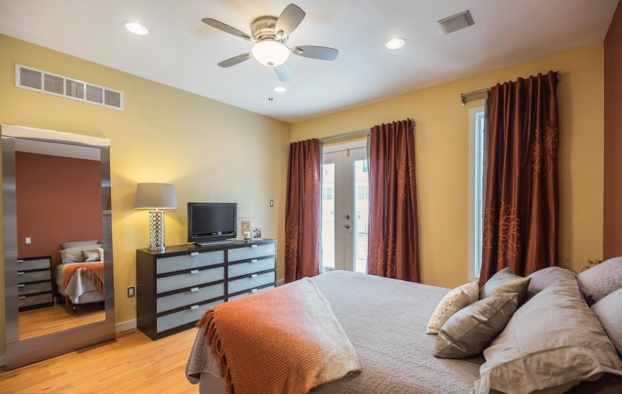 house for sale roxborough modern rowhouse master bedroom
