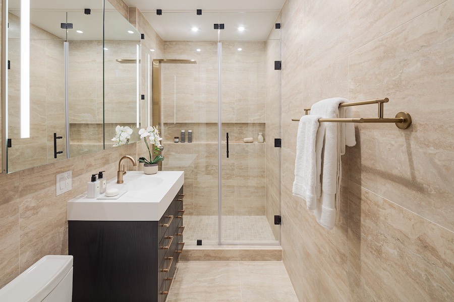the atlantic apartments neoclassical bathroom