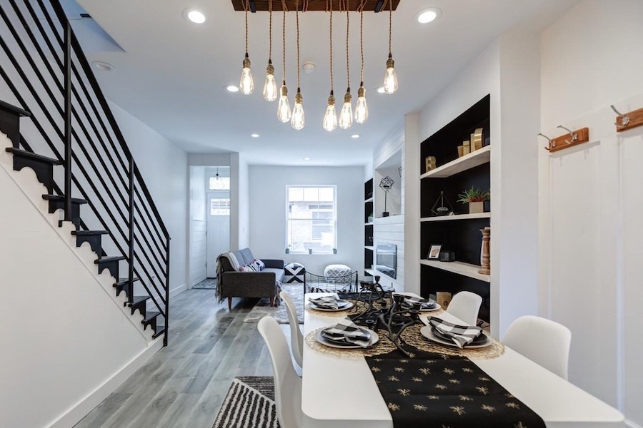 house for sale west passyunk rehabbed row dining and living rooms