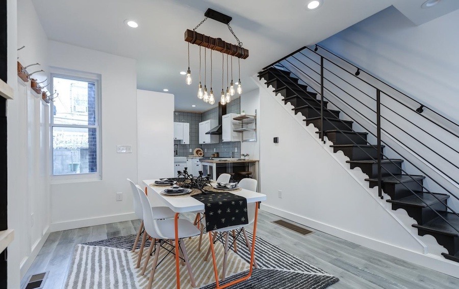 house for sale west passyunk rehabbed row dining room and kitchen