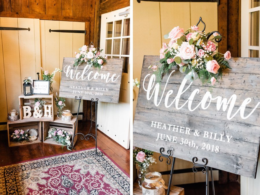 rustic wedding welcome sign
