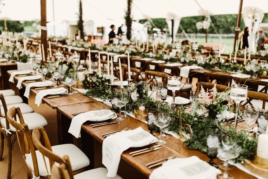 rustic tented wedding