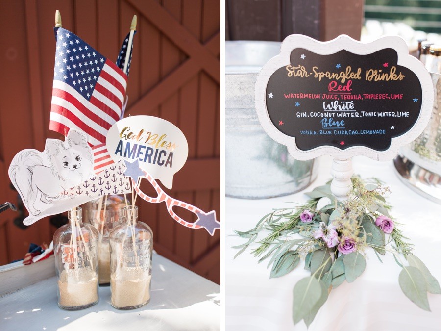 Patriotic cocktail menu
