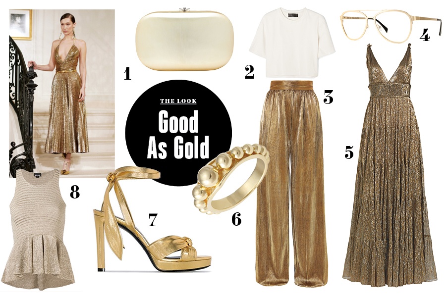 Arriba 34+ imagen gold outfit