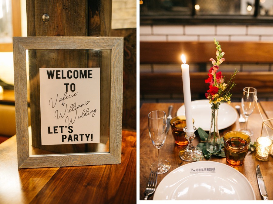 Wedding reception sign