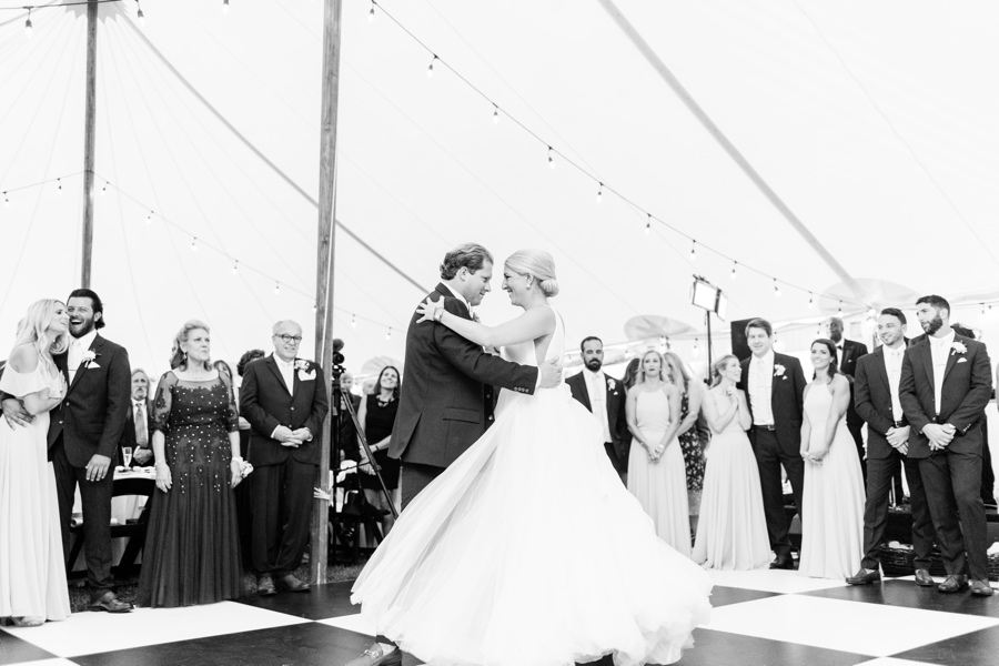 Bride and groom dance