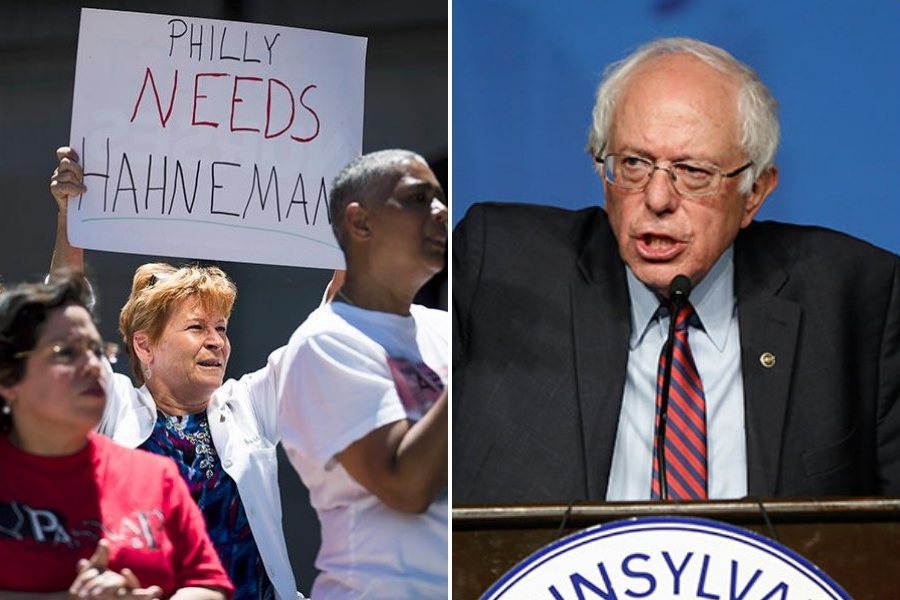 hahnemann university hospital bernie sanders