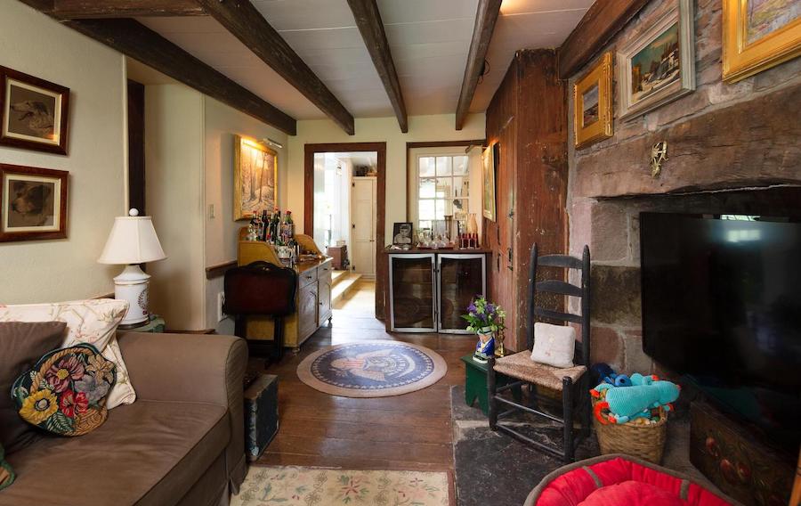 house for sale wrightstown hortulus farm main house tv room