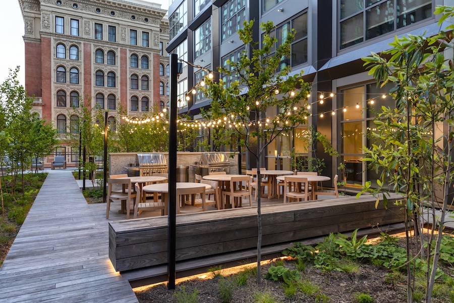 the girard apartment profile dining terrace