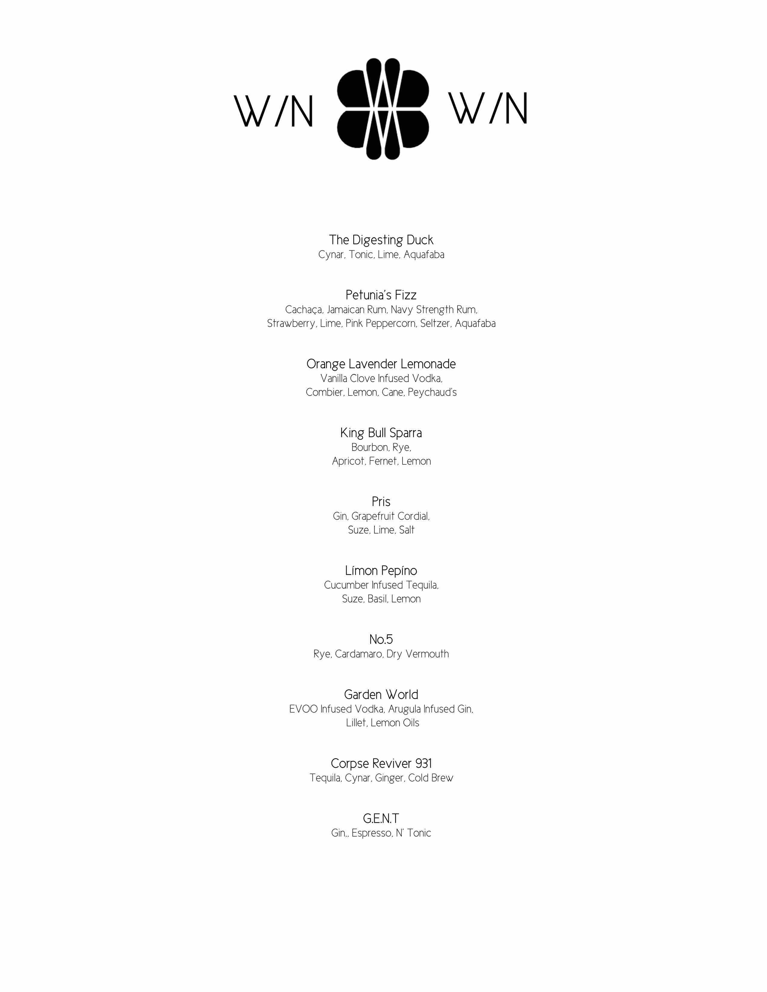 win win cocktail coffee menu philadelphia