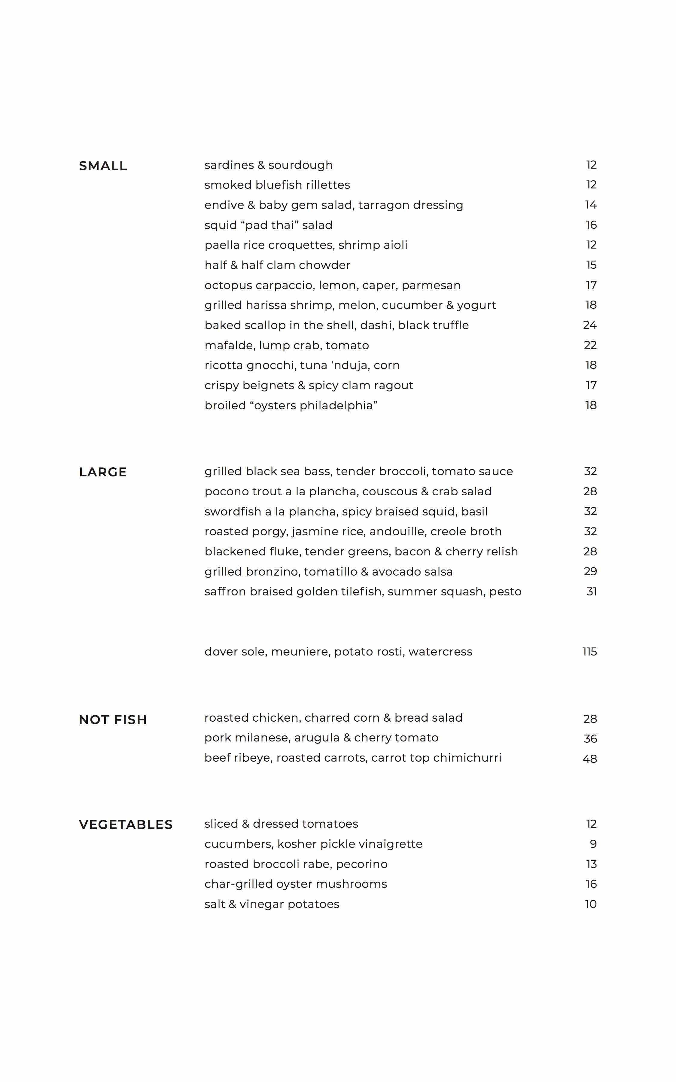 vernick fish menu