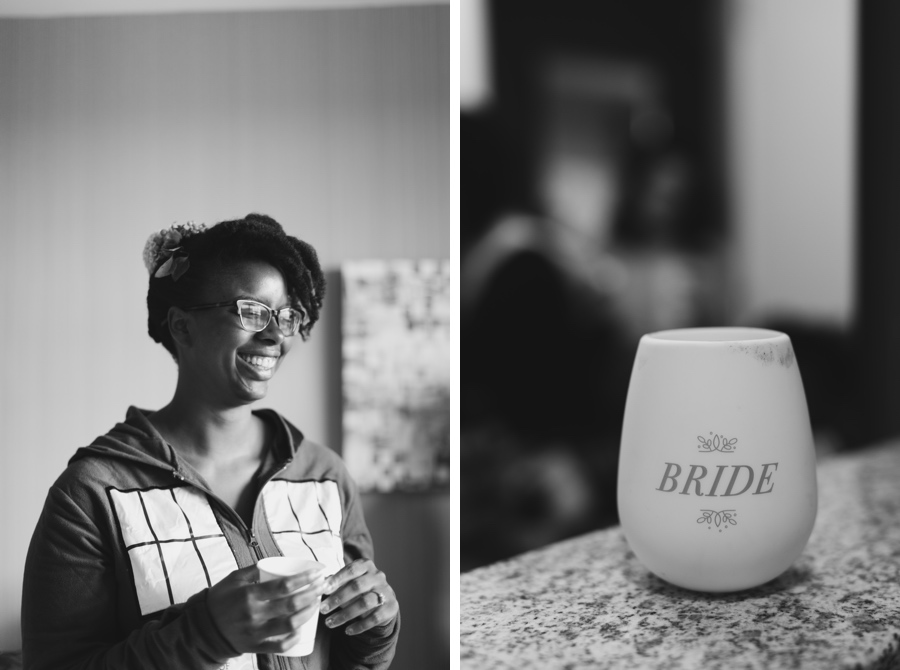 Bride getting ready