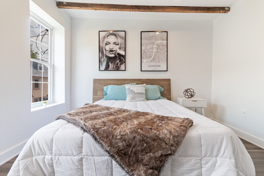 house for sale fishtown rehabbed rowhouse master bedroom