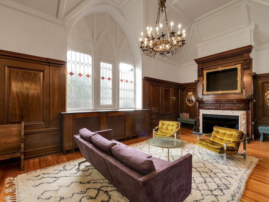 house for sale narberth converted church living room