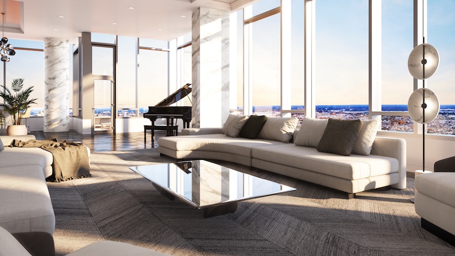 the laurel penthouse living room view
