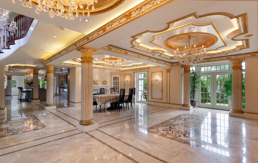 house for sale villanova french baroque manor dining room towards kitchen