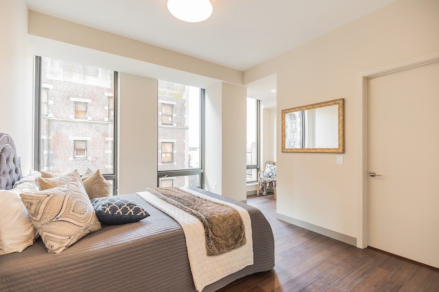 the harper apartment profile model 2br master bedroom