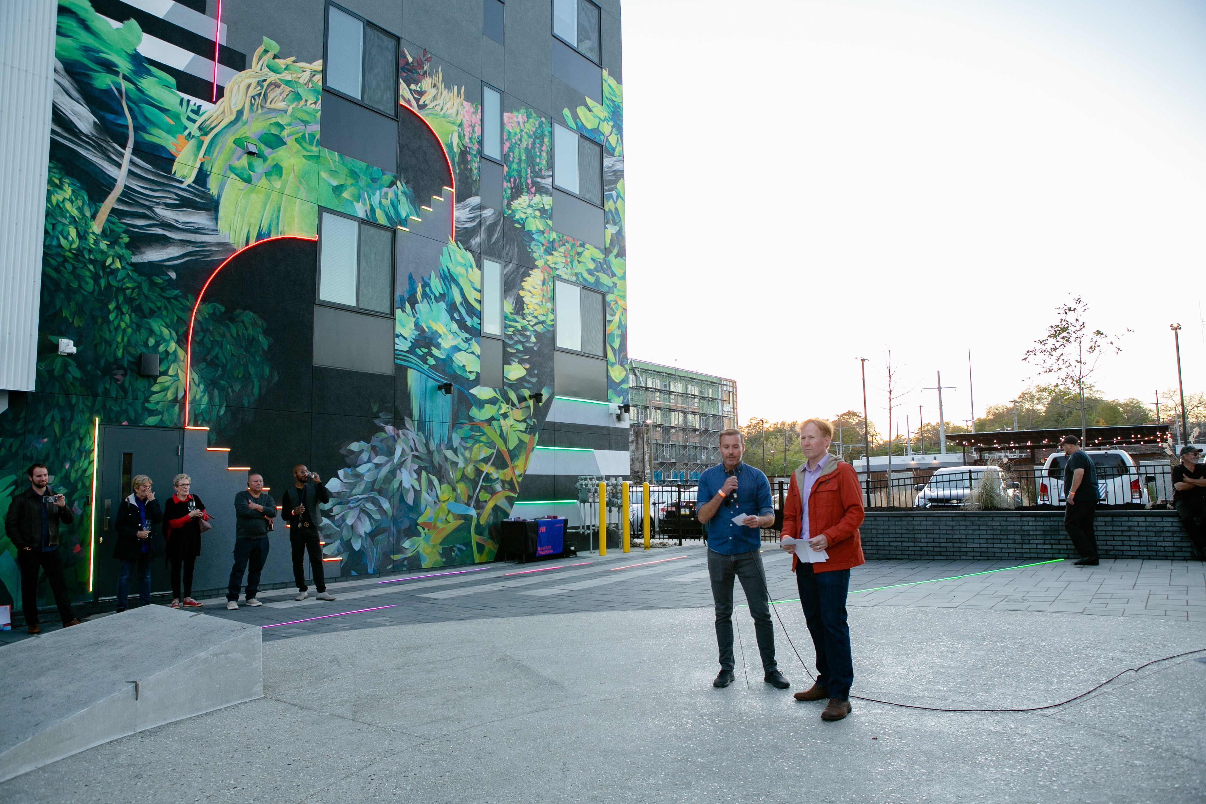 the hub at 31 brewerytown apartment profile artists at plaza ribbon-cutting