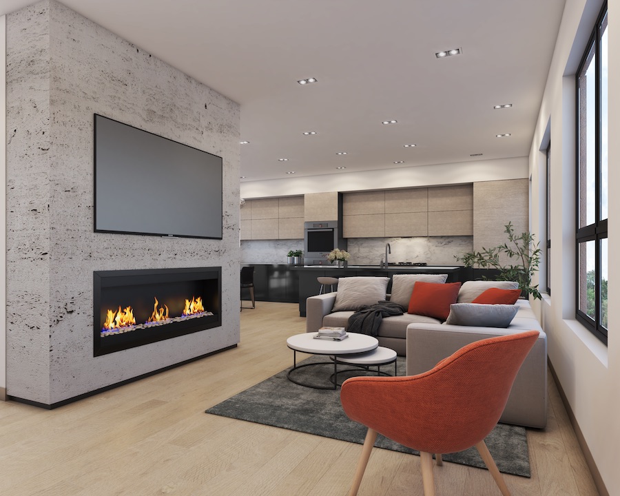 callowhill court living room rendering