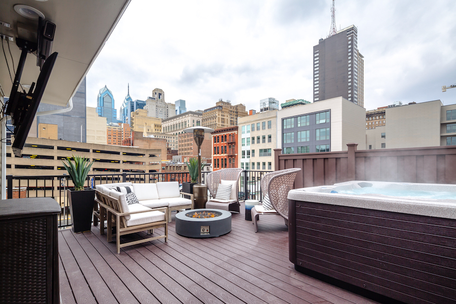 wash west walnut st tri-level lower roof deck rear