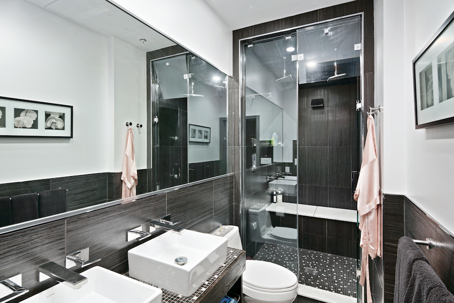 wash west walnut st tri-level master bathroom