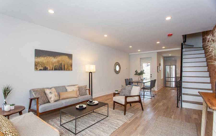 house for sale point breeze modern workingman's row house main floor