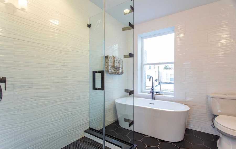 point breeze modern workingman's row house bathroom