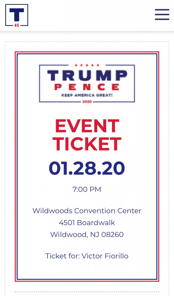 donald trump rally ticket