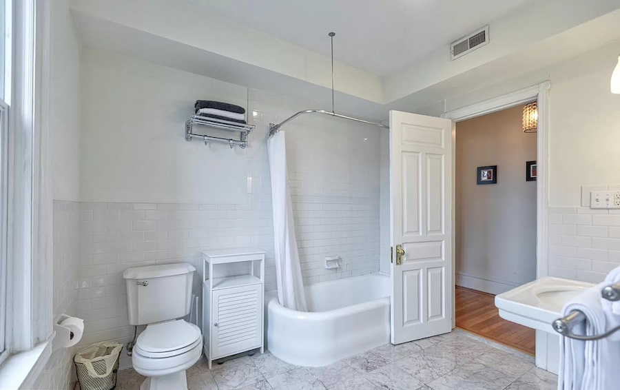house for sale fairmount rehabbed rowhouse master bathroom