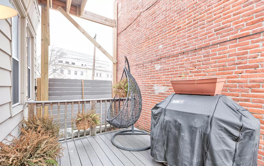 fairmount rehabbed rowhouse second-floor deck