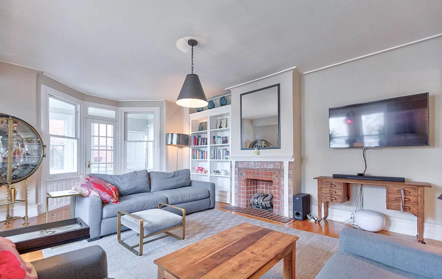 fairmount rehabbed rowhouse second floor living room