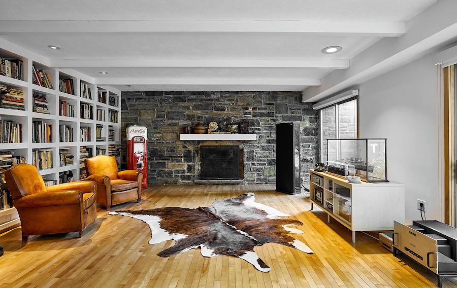 house for sale north hills restored midcentury modern library-family room