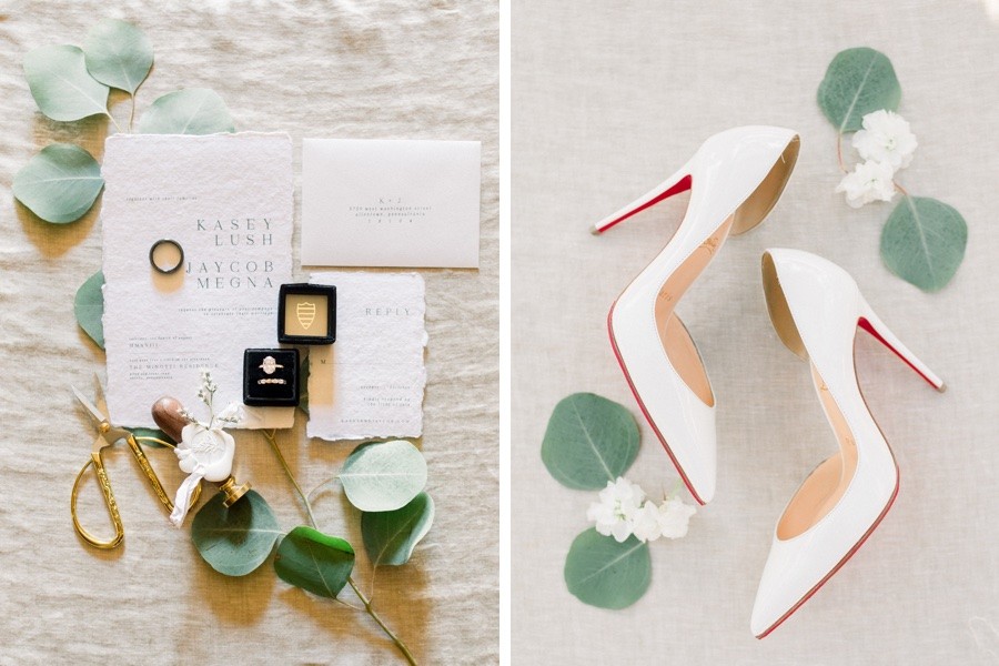 White wedding pumps