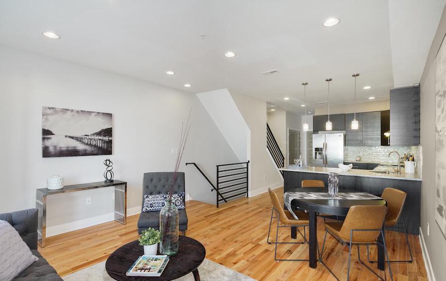 condo for sale francisville newer bi-level dining area and kitchen